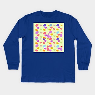 Colorful Easter Egg Pattern Kids Long Sleeve T-Shirt